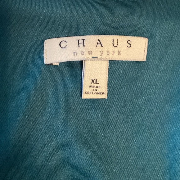 Chaus New York woman’s metallic blouse split sleeve, V-neck, banded hem blouse - Picture 15 of 16